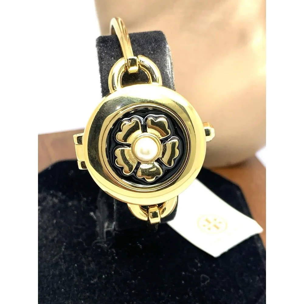 Tory Burch Women's Watch TBW6018SET Mother of Pearl Dial Quartz Bangle Gold